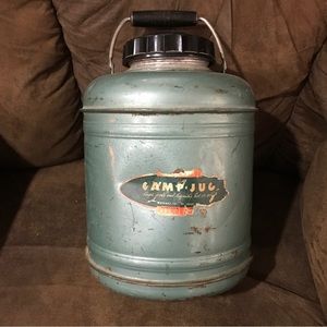 Vintage Camp Jug Thermos vintage camping equipment. Green.
